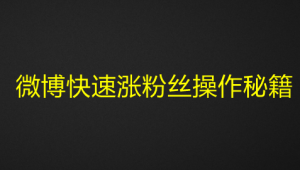 微博快速涨粉丝操作秘籍-虚拟货源网
