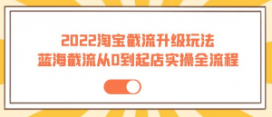 2022淘宝截流玩法课程：从0到起店实操蓝海截流全流程（外面售价998）-虚拟货源网